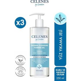 Celenes Thermal Kuru ve Hassas Ciltler 3x250 ml Yüz Temizleme Jeli