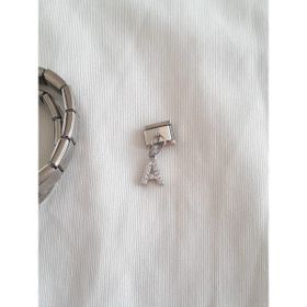 Çelik A Harfli Zirkon Taşlı Italyan Charm