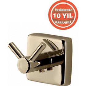 Çelik Banyo Altın Gold Paslanmaz Pirinç Vizyon Tekli Bornozluk