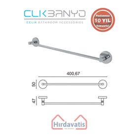 Çelik Banyo Dilek Uzun 40 CM Havluluk