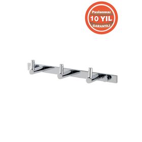Çelik Banyo MS10 059 Paslanmaz Pirinç Mercan 3'lü Askılık Havlu Askısı