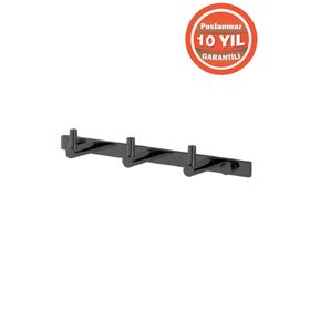 Çelik Banyo MS10 059 Paslanmaz Pirinç Mercan 3'lü Askılık Havlu Askısı