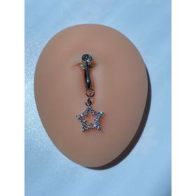 Çelik Göbek Mıknatıslı Deliksiz Kullanım Sıkıştırmalı Yıldız Sallantılı Model Piercing