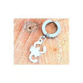 Çelik Gümüş Renk Kıstırmalı Akrep Figürlü Unisex Küpe