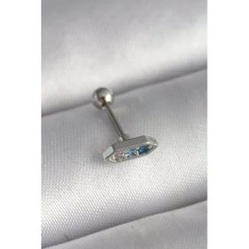 Çelik Gümüş Renk Zirkon Taşlı Tragus Piercing