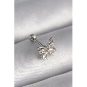 Çelik Gümüş Renk Zirkon Taşlı Tragus Piercing