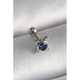 Çelik Gümüş Renk Zirkon Taşlı Tragus Piercing