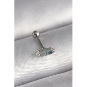 Çelik Gümüş Renk Zirkon Taşlı Tragus Piercing