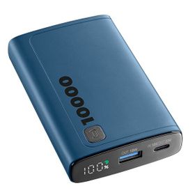 Cellular Line Elite Dijital Ekranlı PD 20W Hizli Şarj 10.000 mAh Mavi Powerbank