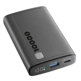 Cellular Line Elite Dijital Ekranlı PD 20W Hızlı Şarj 10.000 mAh Siyah Powerbank