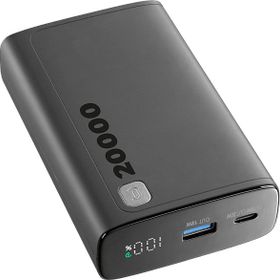 Cellular Line Elite Dijital Ekranlı PD 20W Hızlı Şarj 20.000 mAh Siyah Powerbank