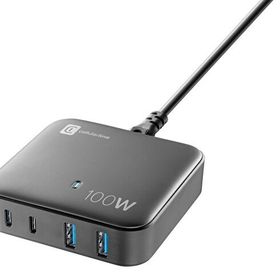 Cellular Line Multipower 4 Portlu Gan 100 Watt Siyah Şarj Cihazı
