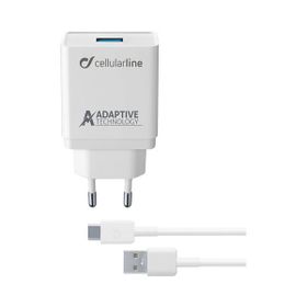 Cellularline 15 W Kablo Adaptör Beyaz Type-C Seyahat Şarjı