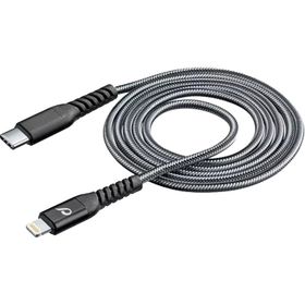 Cellularline Tetra Force Siyah 200 cm Usb-C Lightning Data ve Şarj Kablosu