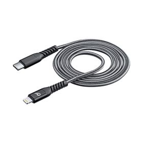 Cellularline Tetra Force Siyah 200 cm Usb-C Lightning Data ve Şarj Kablosu