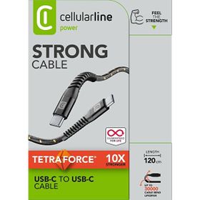 Cellularline Usb-C TO Usb-C - Tetracabc2C1Mk Tetra Force Extreme Ultra Dayanıklı Kevlar Kablo