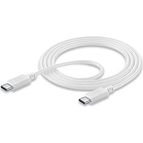 Cellularline Usbdatac2C5A1Mw USB Cable 5A Samsung 45 W Super Fast Charging Özellikli Usb-C Şarj ve 1.2 mt Beyaz Data Kablosu