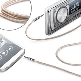 Celly LINEIN35TEXGD 3.5 mm Altın Örgü Ses Kablosu