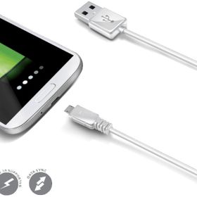 Celly Usbmıcrow Beyaz USB Mıcro Data Kablo
