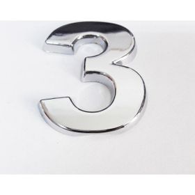 Cemax 3.75 cm Krom Yapışkanlı 3 Rakamı
