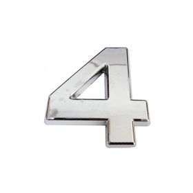 Cemax 5 cm Krom Yapışkanlı 4 Rakamı
