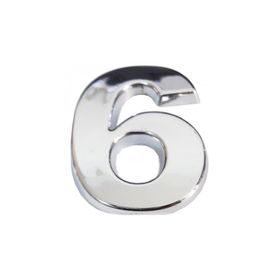 Cemax 5 cm Krom Yapışkanlı 6 Rakamı