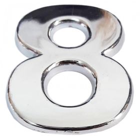 Cemax 5 cm Krom Yapışkanlı 8 Rakamı