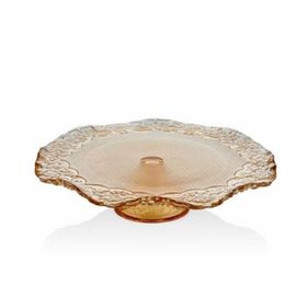 Cemile Dantel Luster Amber 32.5 cm Ayaklı Cam Tabak