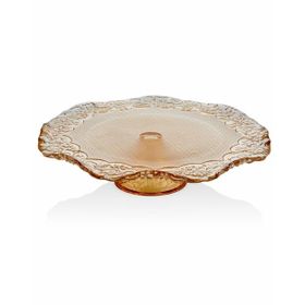 Cemile Dantel Luster Amber 32.5 cm Ayaklı Cam Tabak