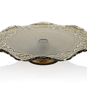 Cemile Dantel Luster Amber 32.5 cm Ayaklı Cam Tabak