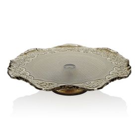 Cemile Dantel Luster Amber 32.5 cm Ayaklı Cam Tabak