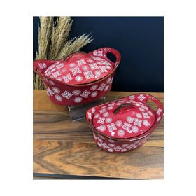 Cemile Oval Kırmızı Büyük Fırın Kabı