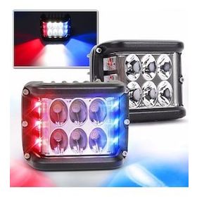 CemOto Lass319 - 1 Beyaz Kırmızı Mavi 12 Led 36 w Çift Offroad Sis Lambası