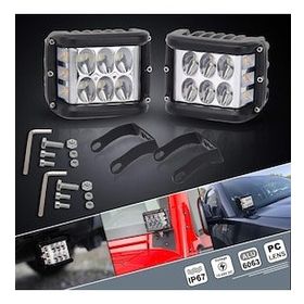 CemOto Lass319 - 1 Beyaz Kırmızı Mavi 12 Led 36 w Çift Offroad Sis Lambası
