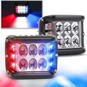 CemOto Lass319 - 1 Beyaz Kırmızı Mavi 12 Led 36 w Çift Offroad Sis Lambası