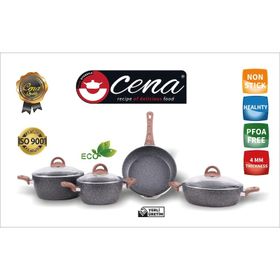 CENA 7 Parça Granit Tencere Seti Gri