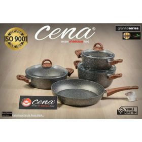 CENA 7 Parça Granit Tencere Seti Gri