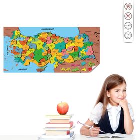 Cengo Renkli Türkiye Haritası 56 cm x 118 cm Kağıt Tahta
