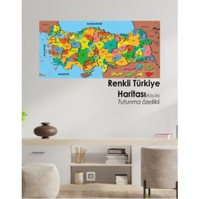 Cengo Renkli Türkiye Haritası 56 cm x 118 cm Kağıt Tahta