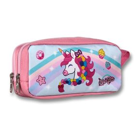 Cennec İki Bölmeli Kız Çocuk Unicorn Kalem Çantası - A.Pembe Okul Çantası