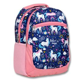 Cennec Mavi Pembe Unicornlar Kız Çocuk Çantası Okul Çantası