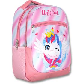 Cennec Pembe Sevimli Unicorn Ilkokul Sırt Çantası ve Kalemlik Seti - Kız Çocuk Okul Çantası