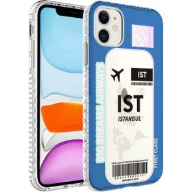 Ceponya Apple iPhone 11 Airbag Kenarlı Renkli Desenli Silikon Elegans Kapak Kılıf