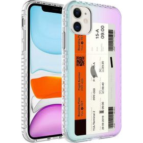 Ceponya Apple iPhone 11 Airbag Kenarlı Renkli Desenli Silikon Elegans Kapak Kılıf