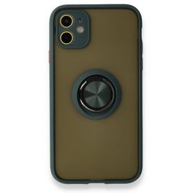 Ceponya Apple iPhone 11 Arkası Buzlu Yüzüklü Montreal Sert Kapak Kılıf