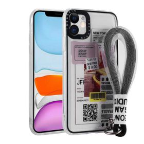 Ceponya Apple iPhone 11 Desenli El Askılı İpli Astana Silikon Kapak Kılıf