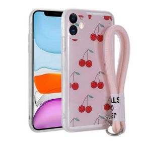 Ceponya Apple iPhone 11 Desenli El Askılı İpli Astana Silikon Kapak Kılıf