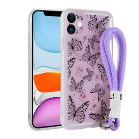 Ceponya Apple iPhone 11 Desenli El Askılı İpli Astana Silikon Kapak Kılıf