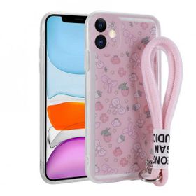 Ceponya Apple iPhone 11 Desenli El Askılı İpli Astana Silikon Kapak Kılıf