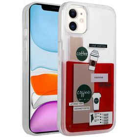 Ceponya Apple iPhone 11 Desenli Sıvılı Drink Silikon Kapak Kılıf